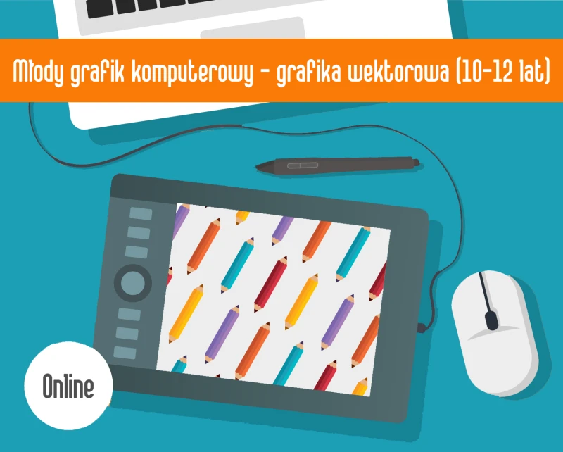 Młody grafik komputerowy - grafika wektorowa ONLINE